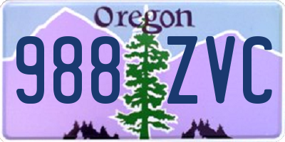 OR license plate 988ZVC