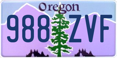 OR license plate 988ZVF