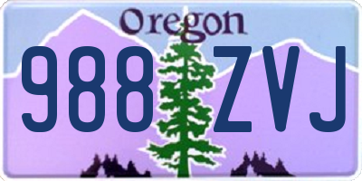 OR license plate 988ZVJ