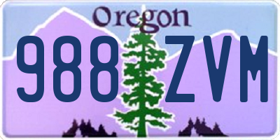 OR license plate 988ZVM