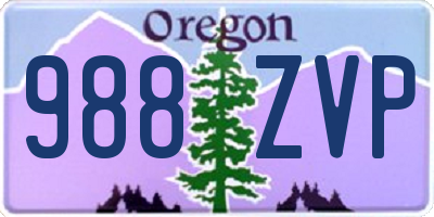 OR license plate 988ZVP