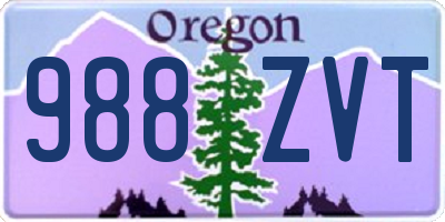 OR license plate 988ZVT