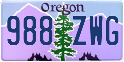 OR license plate 988ZWG