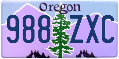 OR license plate 988ZXC
