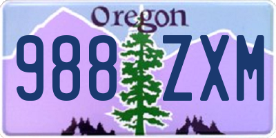 OR license plate 988ZXM