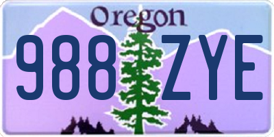 OR license plate 988ZYE