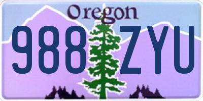 OR license plate 988ZYU