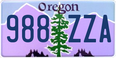 OR license plate 988ZZA