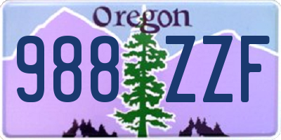 OR license plate 988ZZF