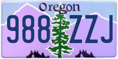 OR license plate 988ZZJ