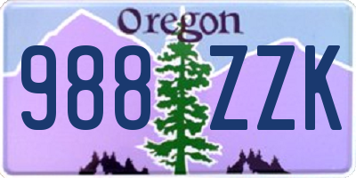 OR license plate 988ZZK