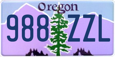 OR license plate 988ZZL