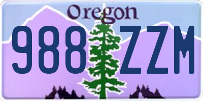 OR license plate 988ZZM