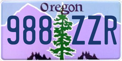 OR license plate 988ZZR