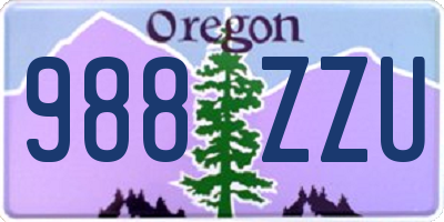 OR license plate 988ZZU