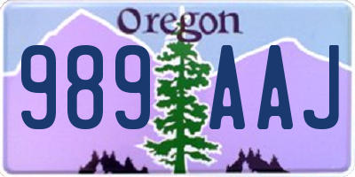OR license plate 989AAJ
