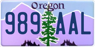 OR license plate 989AAL