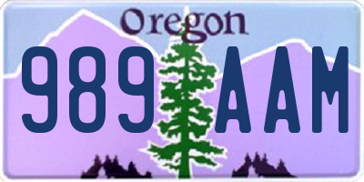 OR license plate 989AAM