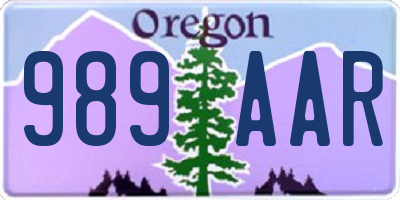 OR license plate 989AAR