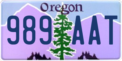 OR license plate 989AAT