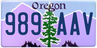 OR license plate 989AAV