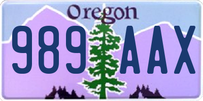 OR license plate 989AAX