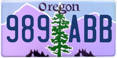 OR license plate 989ABB