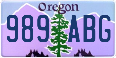 OR license plate 989ABG
