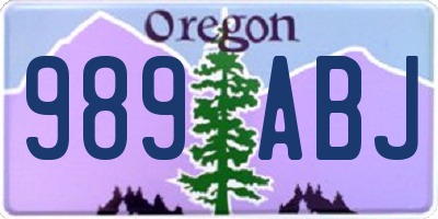 OR license plate 989ABJ