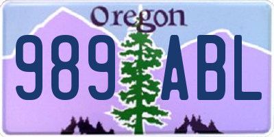 OR license plate 989ABL