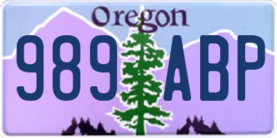 OR license plate 989ABP