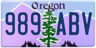 OR license plate 989ABV