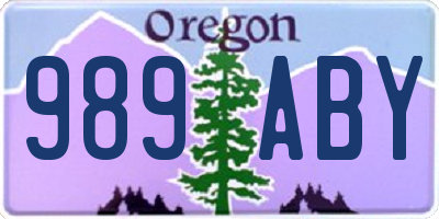 OR license plate 989ABY