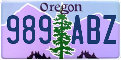 OR license plate 989ABZ