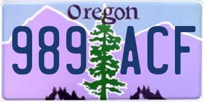 OR license plate 989ACF