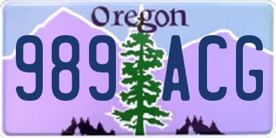 OR license plate 989ACG