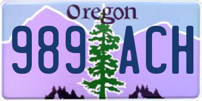 OR license plate 989ACH