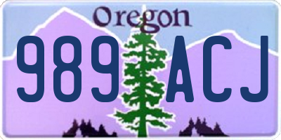 OR license plate 989ACJ