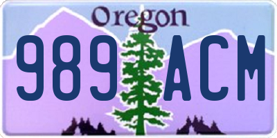 OR license plate 989ACM