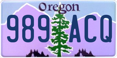 OR license plate 989ACQ