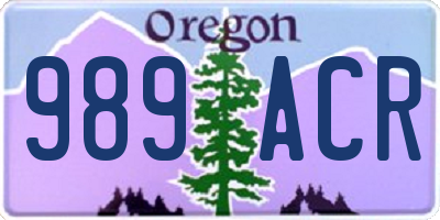 OR license plate 989ACR