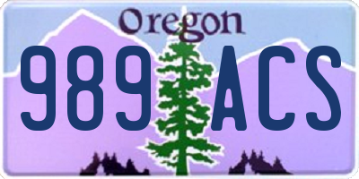 OR license plate 989ACS