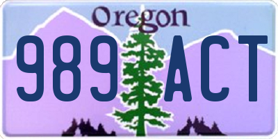 OR license plate 989ACT