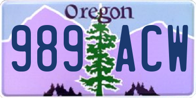 OR license plate 989ACW