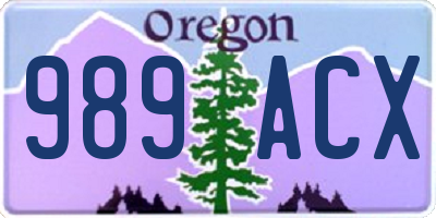 OR license plate 989ACX