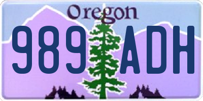 OR license plate 989ADH