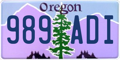 OR license plate 989ADI