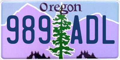 OR license plate 989ADL