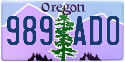OR license plate 989ADO