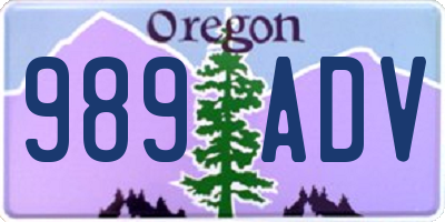 OR license plate 989ADV